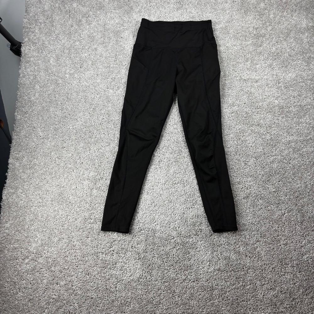 Womens Black High Rise Pocket Leggings Size M 7/8 Length Activewear Yoga Pants